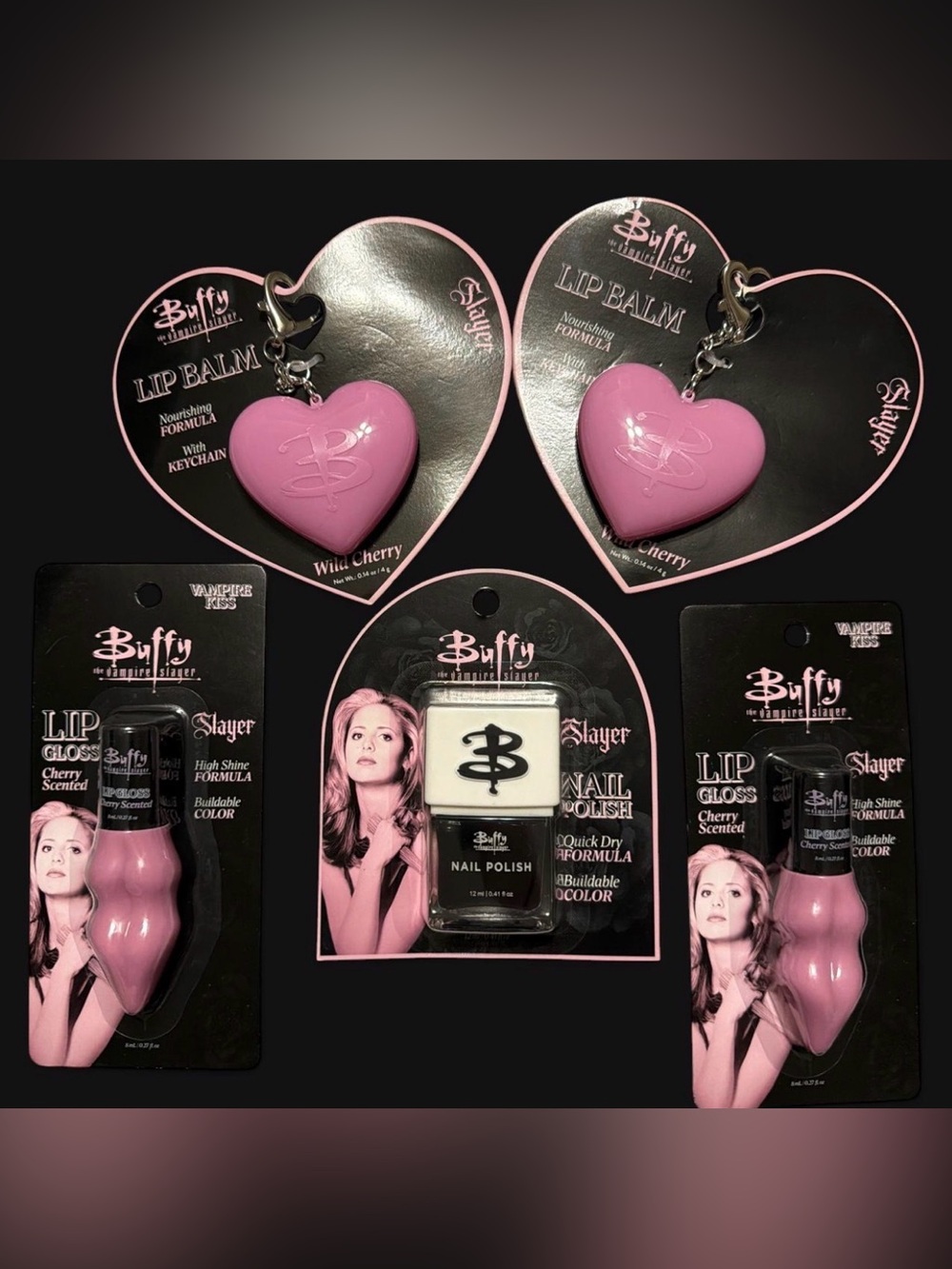 Buffy The Vampire Slayer Pink Heart Lip Balm & Nail Polish Gift Set